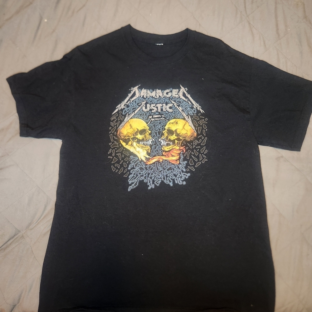 Metallica Vintage Damaged Justice Graphic T‎ Shirt Black Graphic Tee NO CARE TAG
